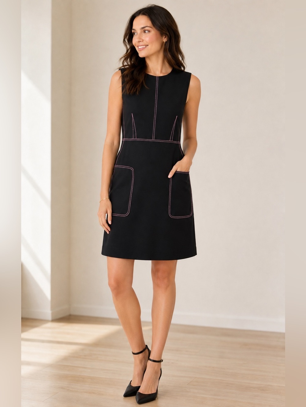Diane von Furstenberg “Tedi” Contrast Stitch Sheath Dress – Size 4 – NWT